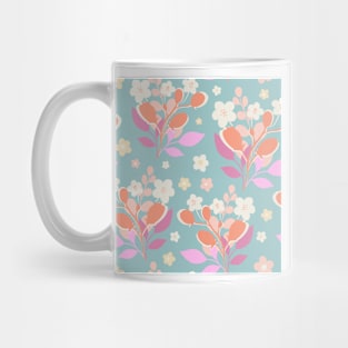 Modern floral bouquet with daisies repeat pattern print Mug